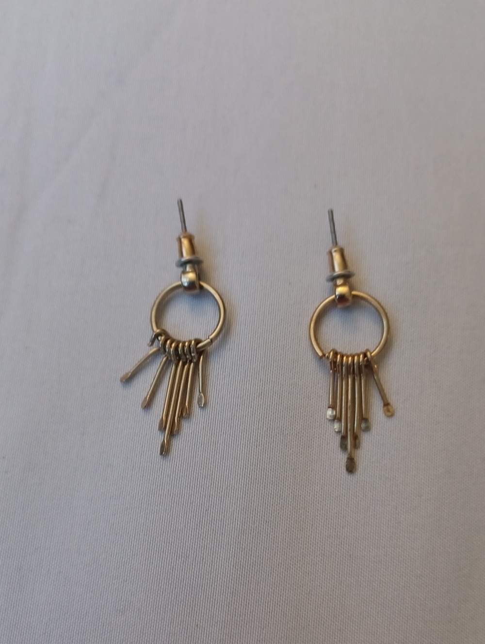 4/$30 Gold-Tone Fringe Hoop Drop Earrings